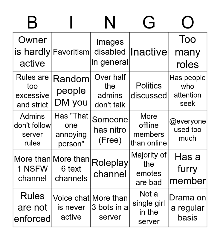 Discord bingo